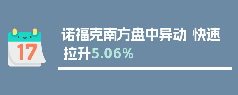 诺福克南方盘中异动 快速拉升5.06%