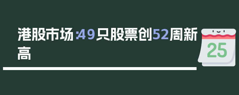 港股市场：49只股票创52周新高