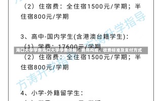 海口大学学费海口大学学费详解，费用构成、收费标准及支付方式