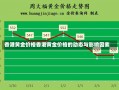 香港黄金价格香港黄金价格的动态与影响因素