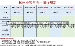 杭州今天西湖限行几号杭州西湖限行规定及今日限行号码解析