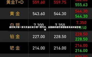 金价多少钱一克今天金价多少钱一克今天，全面解析金价波动因素及实时金价查询