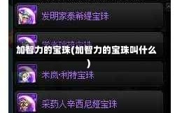 加智力的宝珠(加智力的宝珠叫什么)