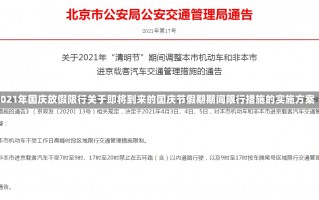 2021年国庆放假限行关于即将到来的国庆节假期期间限行措施的实施方案