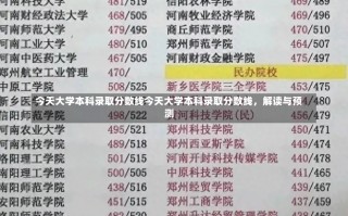 今天大学本科录取分数线今天大学本科录取分数线，解读与预测