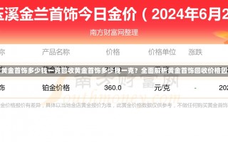 回收黄金首饰多少钱一克回收黄金首饰多少钱一克？全面解析黄金首饰回收价格因素