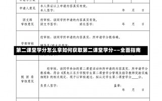 第二课堂学分怎么拿如何获取第二课堂学分——全面指南