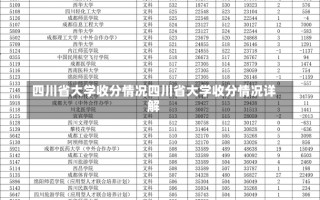 四川省大学收分情况四川省大学收分情况详解