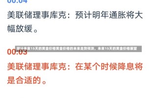 预计未来15天的黄金价格黄金价格的未来走势预测，未来15天的黄金价格展望