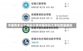 中国有多少个本科大学中国本科大学的数量解析