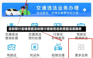 深圳限行是啥原因深圳限行措施背后的原因深度解析
