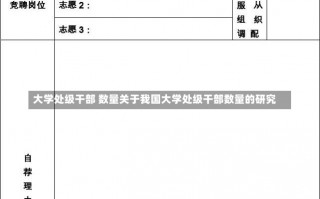 大学处级干部 数量关于我国大学处级干部数量的研究