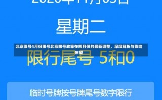 北京限号4月份限号北京限号政策在四月份的最新调整，深度解析与影响展望