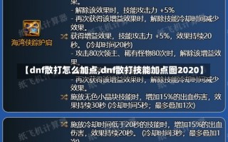 【dnf散打怎么加点,dnf散打技能加点图2020】