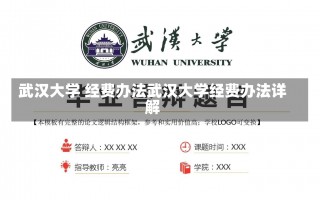 武汉大学 经费办法武汉大学经费办法详解