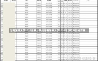 湖南湘潭大学2016录取分数线湖南湘潭大学2016年录取分数线详解