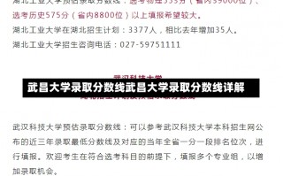 武昌大学录取分数线武昌大学录取分数线详解