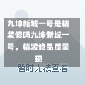 九坤新城一号是精装修吗九坤新城一号，精装修品质呈现-第1张图片-通任唐游戏