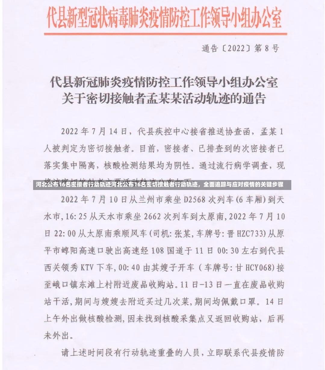 河北公布16名密接者行动轨迹河北公布16名密切接触者行动轨迹，全面追踪与应对疫情的关键步骤-第2张图片-通任唐游戏