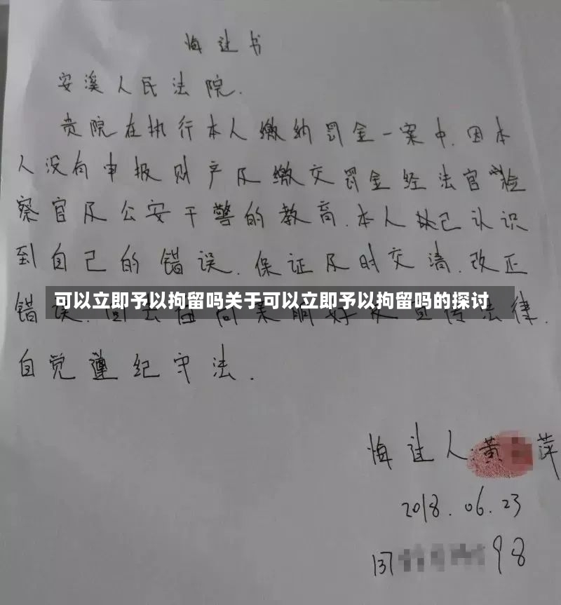 可以立即予以拘留吗关于可以立即予以拘留吗的探讨-第1张图片-通任唐游戏