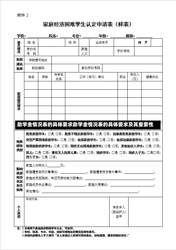 助学金情况表的具体要求助学金情况表的具体要求及其重要性-第2张图片-通任唐游戏