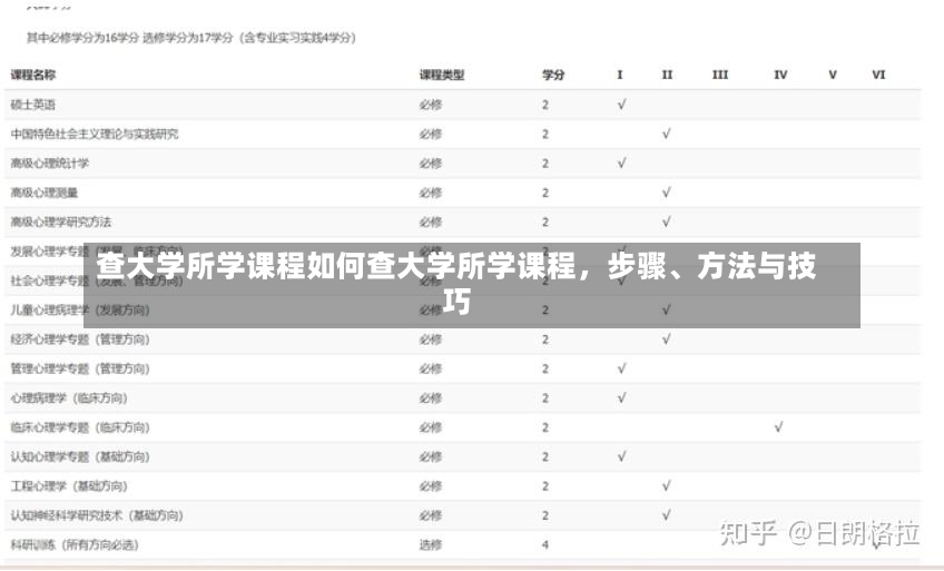 查大学所学课程如何查大学所学课程，步骤、方法与技巧-第3张图片-通任唐游戏